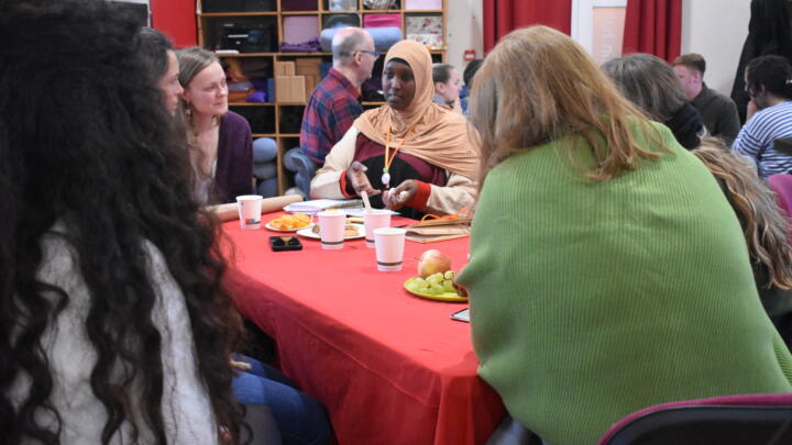 Discussion group by an energy community in London, UK.